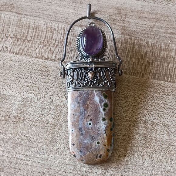 Leopard Jasper Poison Vile Pendant